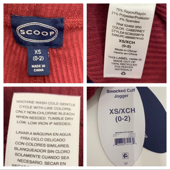 Scoop Maroon Red Cozy Soft Ribbed Pajama Set Shirt & High Waisted Jogger New Nwt - Picture 13 of 16